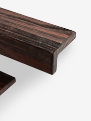 Black Distressed Wood Floating Wall Shelf - Image 3 of 4