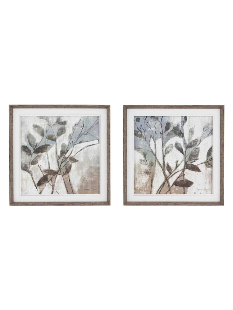 Gallery Home White Flora & Figure Framed Canvas Set of 2 - Image 1 of 4 Gallery Home White Flora & Figure Framed Canvas Set of 2 - Image 1 of 4