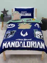 The Mandalorian Blue Single Reversible Duvet Cover and Pillowcase Set - Image 1 of 5