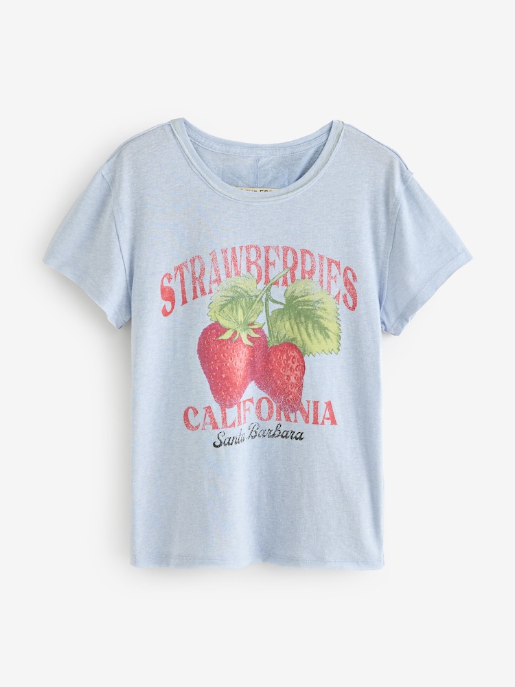 Free People Blue Nova T-Shirt Graphic - Image 1 of 4 Free People Blue Nova T-Shirt Graphic - Image 1 of 4