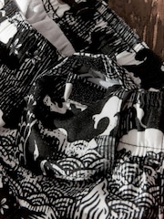 Black/White Regular Fit Printed Swim Shorts - Image 11 of 11