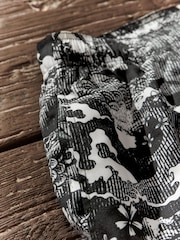Black/White Regular Fit Printed Swim Shorts - Image 8 of 11