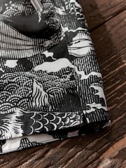 Black/White Regular Fit Printed Swim Shorts - Image 9 of 11
