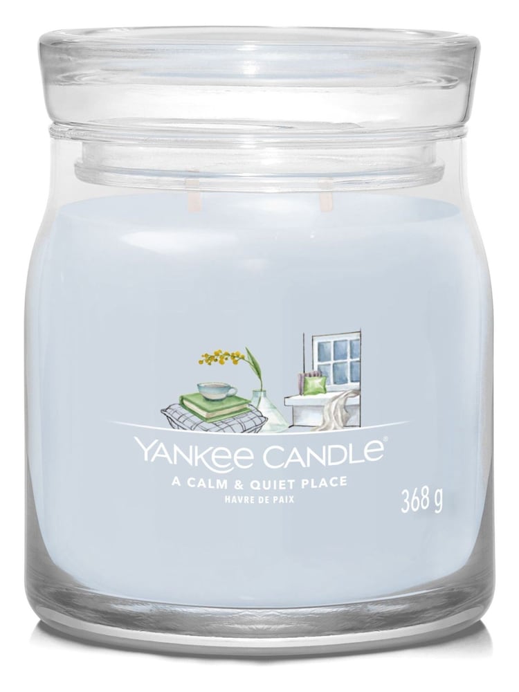 Yankee Candle Grey Signature Medium Jar Scented Candle A Calm Quiet Place - Image 2 of 3