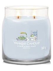 Yankee Candle Grey Signature Medium Jar Scented Candle A Calm Quiet Place - Image 3 of 3