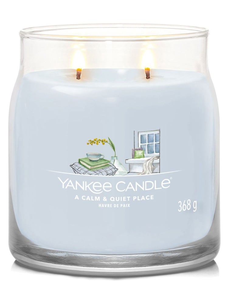 Yankee Candle Grey Signature Medium Jar Scented Candle A Calm Quiet Place - Image 3 of 3