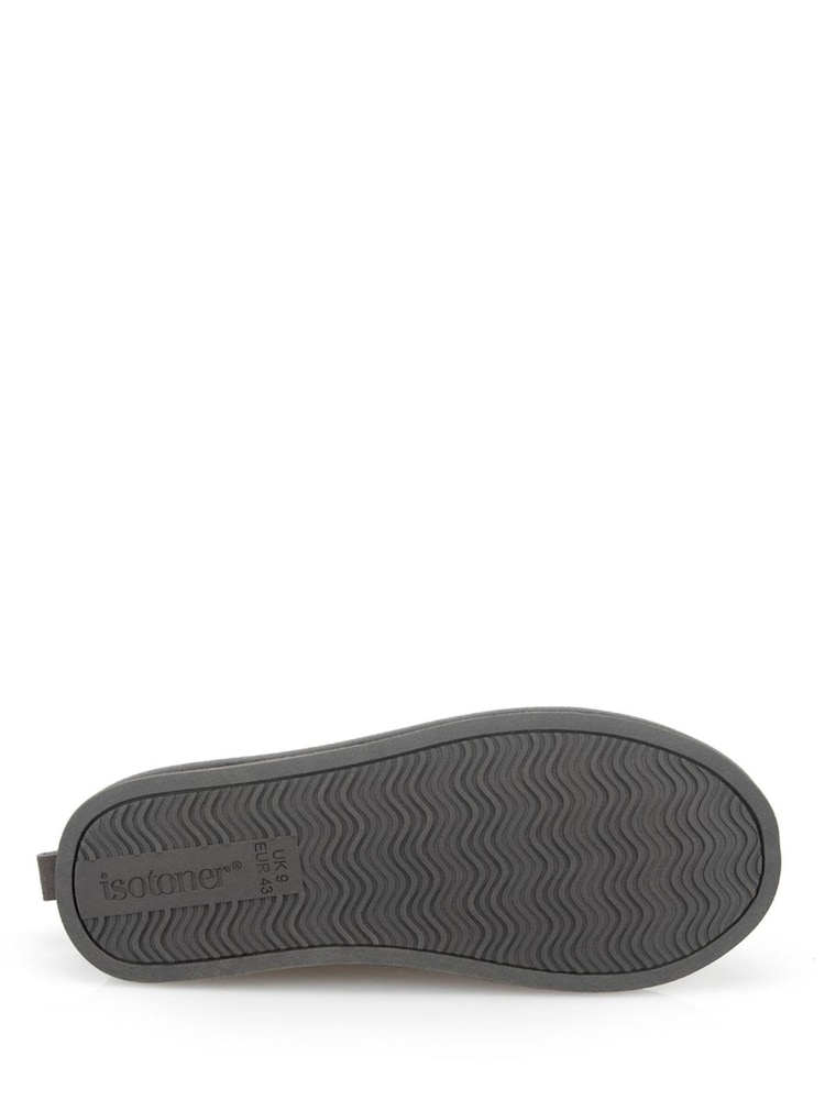 Totes Grey Suede Mule Slippers with Borg Lining - Image 5 of 5 Totes Grey Suede Mule Slippers with Borg Lining - Image 5 of 5