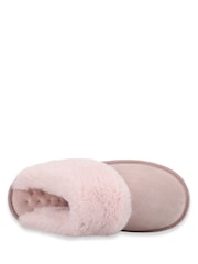 Rosa - Totes Mulor Tofflor i mocka med fuskpälsfoder - Bild 4 av 5