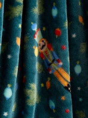 Catherine Lansfield Green Teddy Christmas Nutcracker Cosy and Warm Fleece Throw - Image 3 of 4