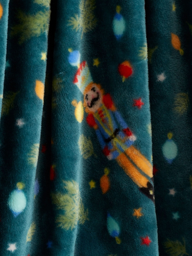 Catherine Lansfield Teddy Christmas Nutcracker Cosy and Warm Fleece Throw - Image 3 of 4