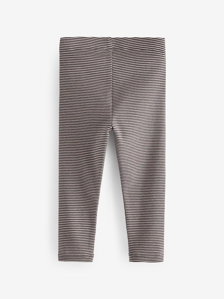 Rust Brown/Sage Green Stripe - Gerippte Leggings mit Allover-Print, 3-er Pack (3Monate–7Jahre) - Bild 2 von 3 Rust Brown/Sage Green Stripe - Gerippte Leggings mit Allover-Print, 3-er Pack (3Monate–7Jahre) - Bild 2 von 3