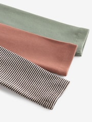 Rust Brown/Sage Green Stripe - Gerippte Leggings mit Allover-Print, 3-er Pack (3Monate–7Jahre) - Bild 3 von 3