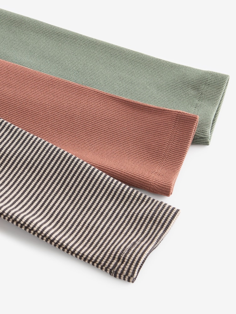Rust Brown/Sage Green Stripe - Gerippte Leggings mit Allover-Print, 3-er Pack (3Monate–7Jahre) - Bild 3 von 3 Rust Brown/Sage Green Stripe - Gerippte Leggings mit Allover-Print, 3-er Pack (3Monate–7Jahre) - Bild 3 von 3