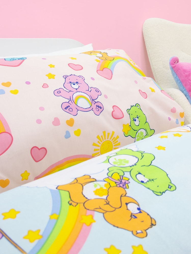 Care Bears Pink Single Reversible Duvet Cover and Pillowcase Set - Image 1 of 4