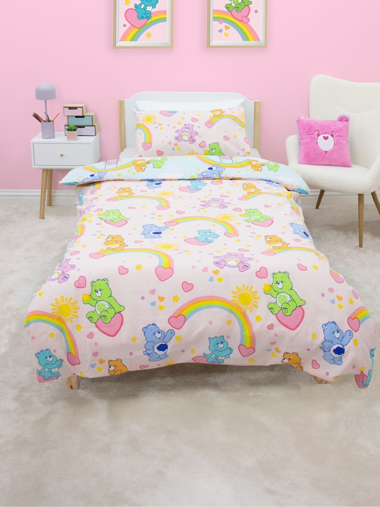 Care Bears Pink Single Reversible Duvet Cover and Pillowcase Set - Image 2 of 4