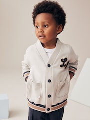 Charcoal Grey Varsity Jersey Cardigan and Joggers Set (3mths-7yrs) - Image 2 of 7