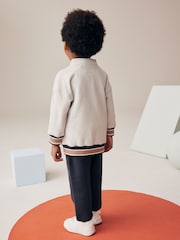 Charcoal Grey Varsity Jersey Cardigan and Joggers Set (3mths-7yrs) - Image 3 of 7