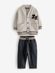 Charcoal Grey Varsity Jersey Cardigan and Joggers Set (3mths-7yrs) - Image 5 of 7