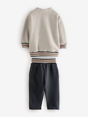 Charcoal Grey Varsity Jersey Cardigan and Joggers Set (3mths-7yrs) - Image 6 of 7