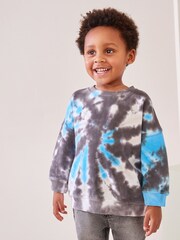 Grey/Blue Tie Dye All Over Print Sweatshirt (3mths-7yrs) - Image 1 of 7
