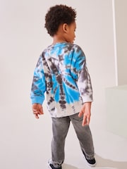 Grey/Blue Tie Dye All Over Print Sweatshirt (3mths-7yrs) - Image 3 of 7