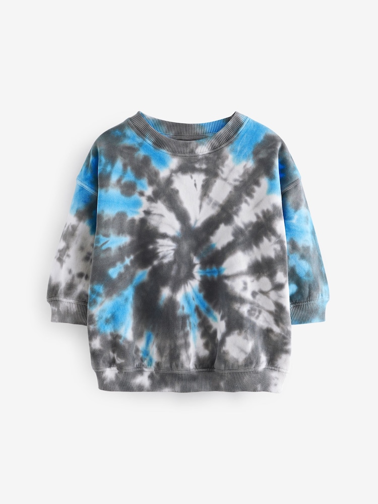 Grey/Blue Tie Dye All Over Print Sweatshirt (3mths-7yrs) - Image 5 of 7
