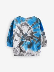 Grey/Blue Tie Dye All Over Print Sweatshirt (3mths-7yrs) - Image 6 of 7
