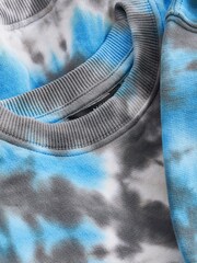 Grey/Blue Tie Dye All Over Print Sweatshirt (3mths-7yrs) - Image 7 of 7