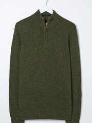 FatFace Green Lambswool Half Neck Jumper - Image 5 of 5