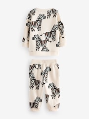 Ecru Zebra All-Over Print Character 100% Cotton Sweatshirt and Joggers Set (3mths-7yrs) - Image 6 of 7