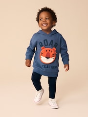 Blue Tiger Bumbag 100% Cotton Hoodie and Leggings Set (3mths-7yrs) - Image 1 of 8