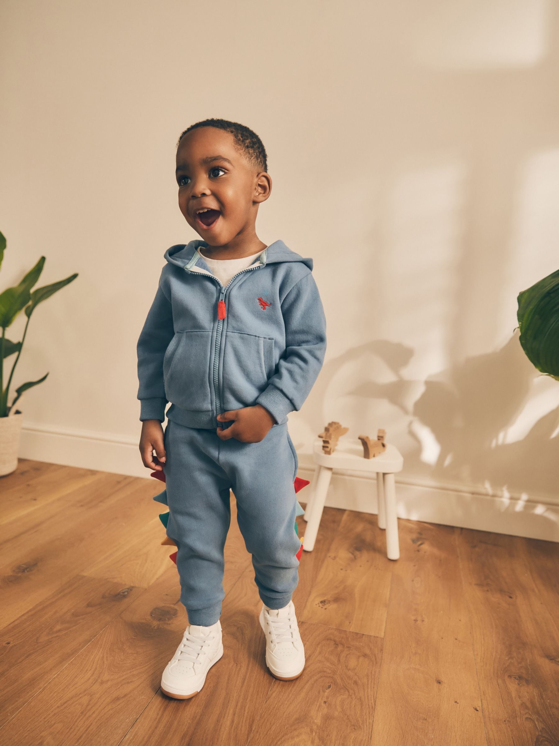 Buy Blue Dinosaur Spikes Zip Through Hoodie and Joggers Set (3mths-7yrs)  from Next Luxembourg