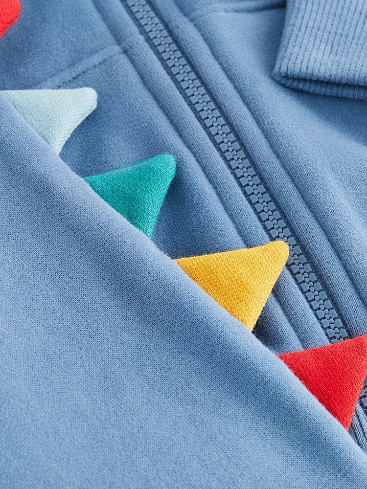 Blue Dinosaur Spikes Zip Through Hoodie and Joggers Set (3mths-7yrs) - Image 10 of 10