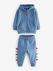 Blue Dinosaur Spikes Zip Through Hoodie and Joggers Set (3mths-7yrs) - Image 7 of 10