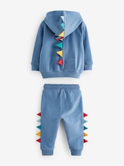 Blue Dinosaur Spikes Zip Through Hoodie and Joggers Set (3mths-7yrs) - Image 8 of 10