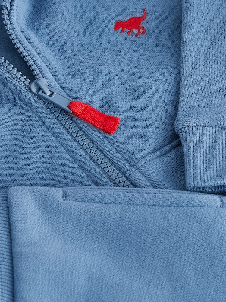 Blue Dinosaur Spikes Zip Through Hoodie and Joggers Set (3mths-7yrs) - Image 9 of 10
