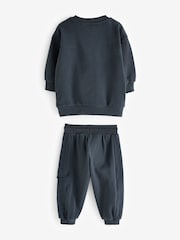 Charcoal Grey Utility Sweatshirt and Joggers Set (3mths-7yrs) - Image 3 of 6