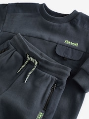 Charcoal Grey Utility Sweatshirt and Joggers Set (3mths-7yrs) - Image 4 of 6