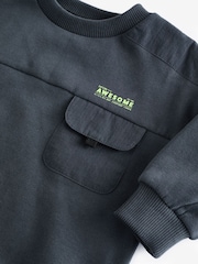 Charcoal Grey Utility Sweatshirt and Joggers Set (3mths-7yrs) - Image 5 of 6