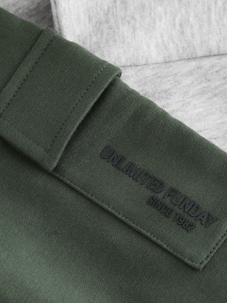 Khaki/Grey Utility Sweatshirt and Super Skinny Joggers Set (3mths-7yrs) - Image 9 of 9