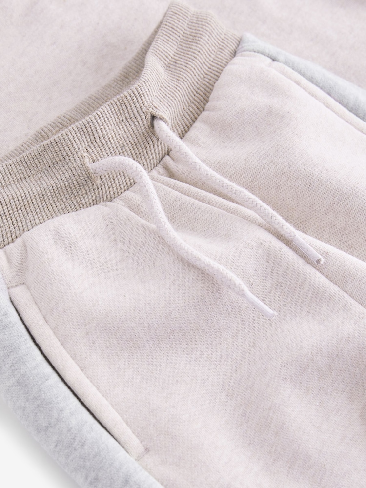 Grey/Ecru Cream Colourblock Hoodie and Joggers Set (3mths-7yrs) - Image 10 of 10