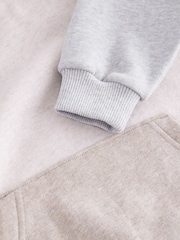 Grey/Ecru Cream Colourblock Hoodie and Joggers Set (3mths-7yrs) - Image 9 of 10