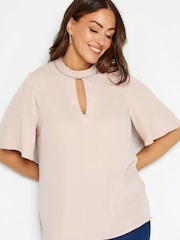 M&Co Blush Pink Embellished Neck Keyhole Blouse - Image 1 of 4