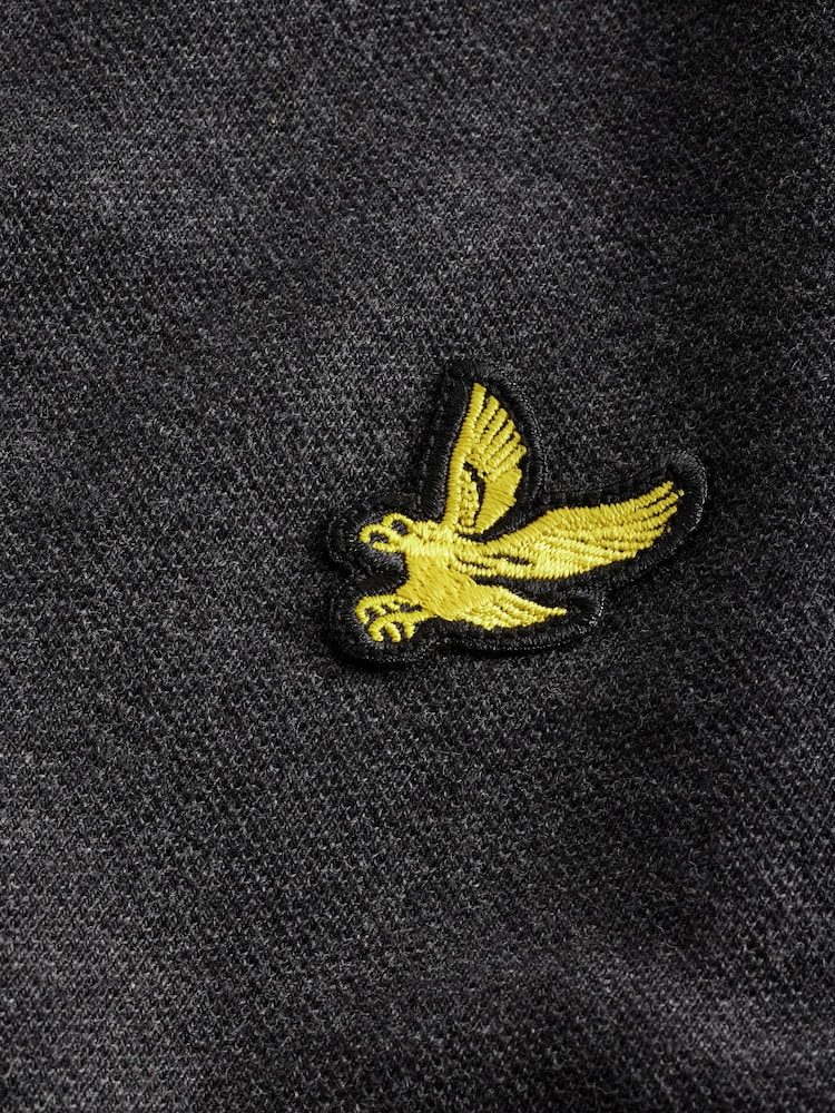 Lyle & Scott Charcoal Marl Classic Polo Shirt - Image 3 of 4