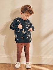 Safari preto/marrom - Conjunto de moletom e leggings com estampa All Over (3meses a7anos) - Imagem 1 de 7