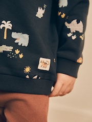 Safari preto/marrom - Conjunto de moletom e leggings com estampa All Over (3meses a7anos) - Imagem 3 de 7