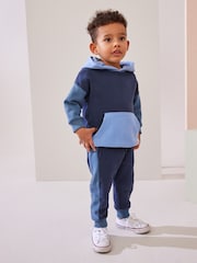 Blue Colourblock Hoodie and Joggers Set (3mths-7yrs) - Image 1 of 9