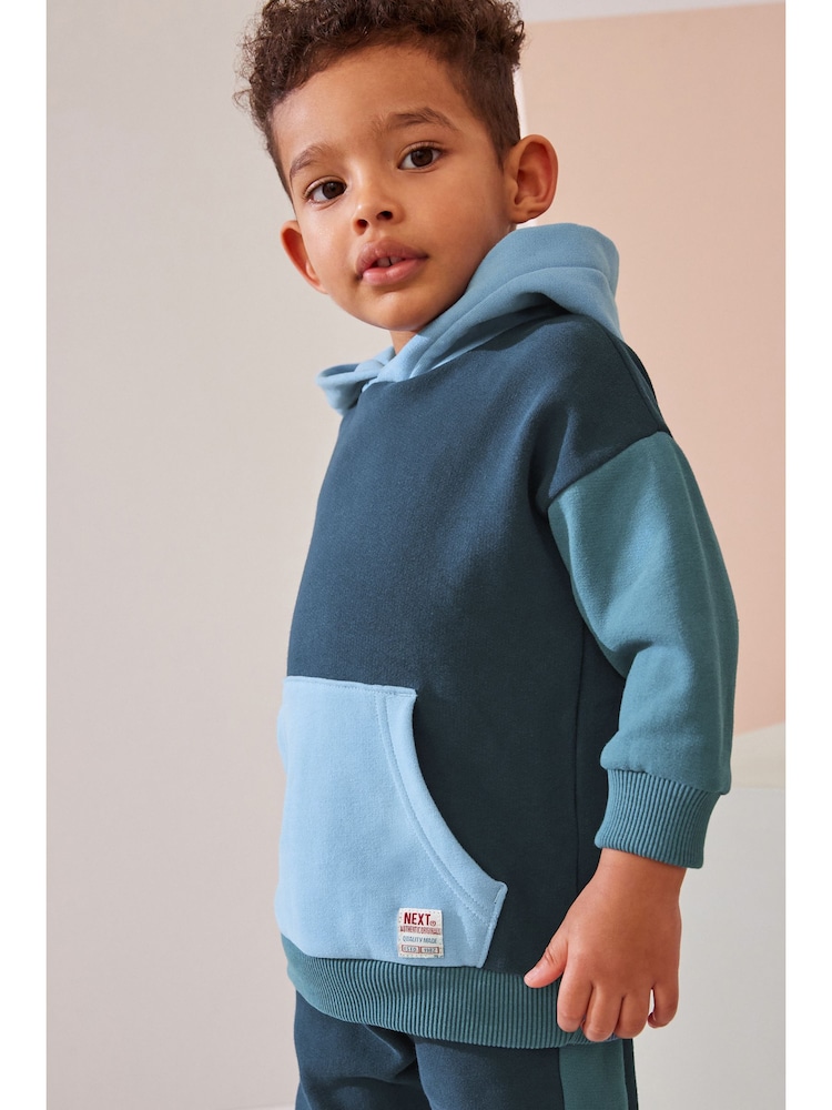 Blue Colourblock Hoodie and Joggers Set (3mths-7yrs) - Image 2 of 9
