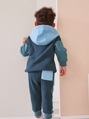 Blue Colourblock Hoodie and Joggers Set (3mths-7yrs) - Image 4 of 9