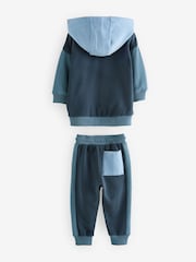 Blue Colourblock Hoodie and Joggers Set (3mths-7yrs) - Image 7 of 9